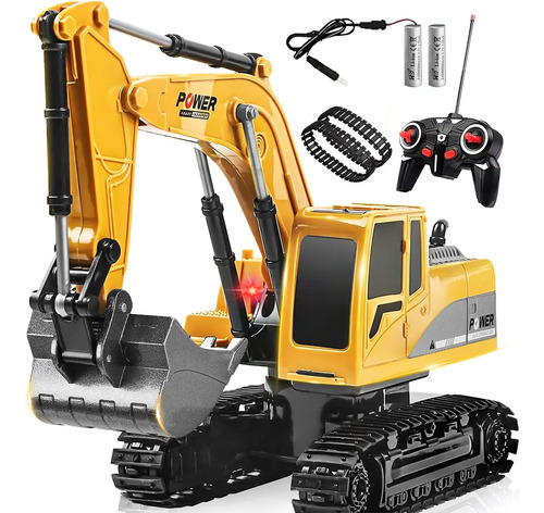 Excavadora Lonk control remoto recargable rc carros juguetes 1:24 color naranja