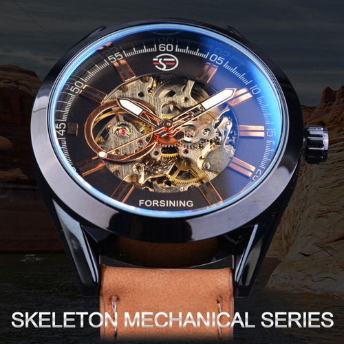 Reloj Mecánico Esqueleto Impermeable Forsining