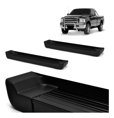 Par Estribo Prime Preto F250 V6 4x4 Cabine Simples 2000 2001