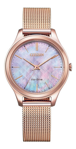 Citizen Ecodrive Gold Rose Madre Perla Em0508-80y . Dcmstore Color de la correa Oro Rosa Color del bisel Oro rosa