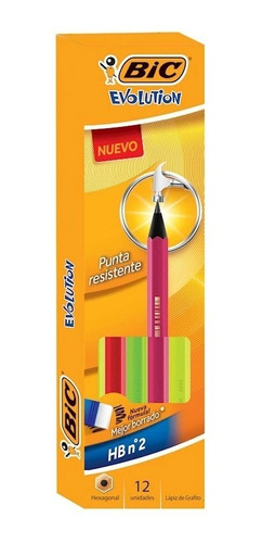 Lapiz Grafito Hb Bic Evolution Neon X1 Unidad