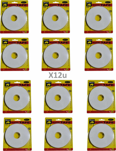 12x Cinta Doble Faz P/ Montaje Espumosa 24mm 