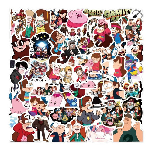 Gravity Falls 50 Calcomanias Stickers De Pvc Vs Agua Cartoon