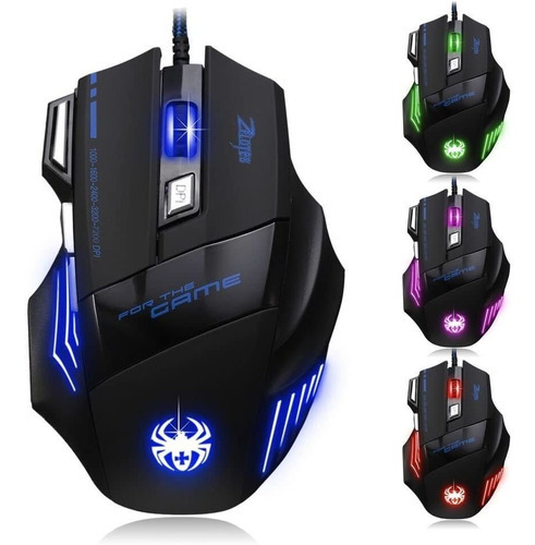 Mouse Gamer : Zelotes 7200 Dpi 7 Botones Profesional Led Op