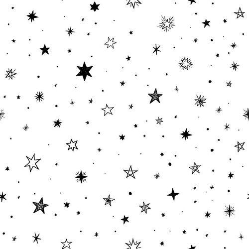 Imagem 2 de 6 de Papel De Parede Adesivo Estrelas Preto E Branco N05065
