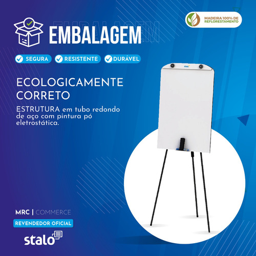 Cavalete Flip Chart Retrátil Lousa Quadro Branco P/ Reunião