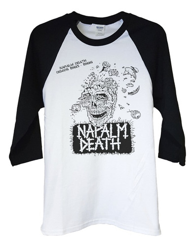 Polera Raglan 3/4 Napalm Death Demos 85-86 Metal Abominatron