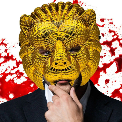 Máscara Juego Calamar Leon Vip Dorado Halloween Disfraz