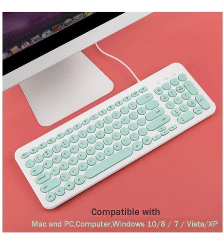Wekity Alamber Usb Mini Silencioso Lindo Green Keyboard