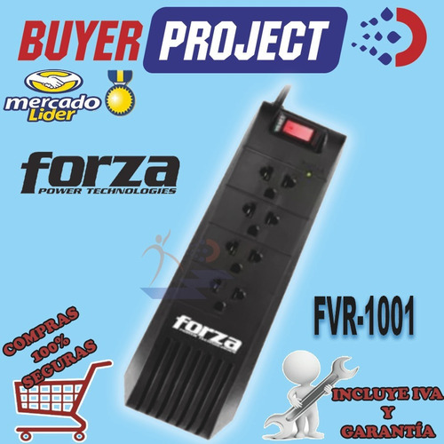 Imagen 1 de 3 de Regulador De Voltaje Fvr-1001 Forza 1000va 500w 4 Tomas