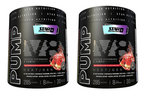 Pre Entreno Pump V8 Next Gen Star Nutrition 285 Gr X 2 Un