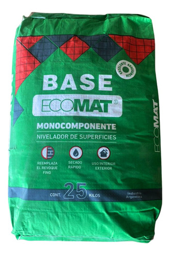 Base Coat Monocomponente X 25kg Nivela Superficies Ecomat