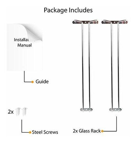 Imagen 7 de 7 de Estructura Stemware Wine Glass Rack Hanger Under Cabinet