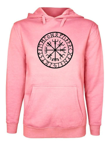 Polerón Estampado Unisex Brújula Vikinga - Vegvísir Runas