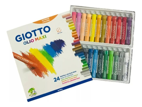 Pasteles Al Oleo Maxi Intense Colors X 24 Giotto