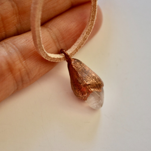 Imagen 2 de 5 de Colgante De Cuarzo Rosa, Piedra Natural Del Amor, Regalo
