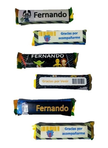 50 Chocolates Recuerdos Personalizados Bocadín - Star Wars
