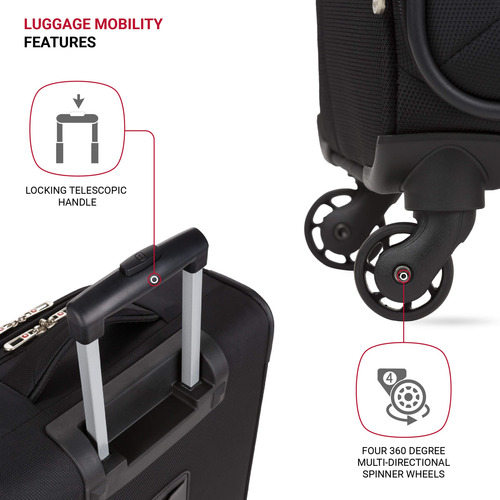 Bagagem De Mão Swissgear 4010 Softside De 18 Polegadas Preta