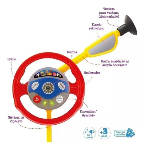 Volante Con Sopapa Juguete Para Auto Luz Y Sonido Educando