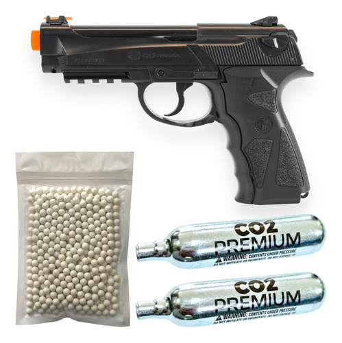 Pistola Airsoft Rossi R12 Co2 C12 6mm + Esferas + Cilindros