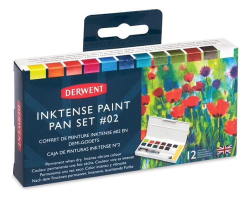 Derwent Inktense Paint 12 Pan Palette #2 (nuevo)