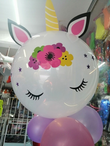 Globo Redondo De Unicornio De 36 Pulgadas Infla A 90 Cm 