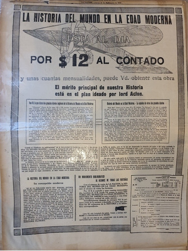 Publicidad Original Año 1913-e12892-la Historia Del Mundo-