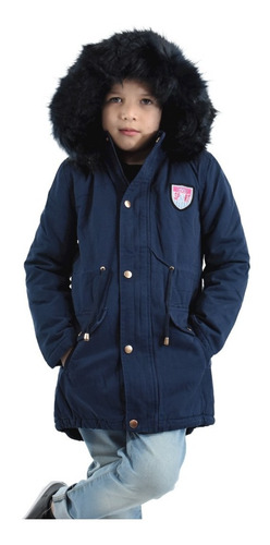 Imagen 4 de 8 de Campera Parka Nene Abrigada Capucha Invierno Con Piel 1281