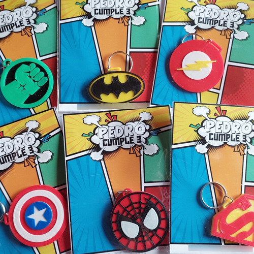 Souvenirs Personalizados Super Heroes Llaveros 3d X 10unidad
