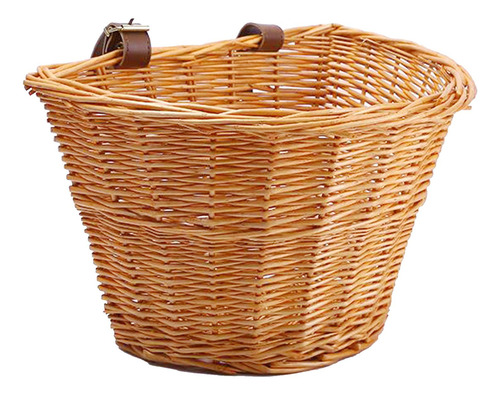 Cesta De Bicicleta En Forma De D De Mimbre Cesta De Compra
