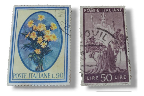 Sello Postal Estampilla Poste Italiane Surtido X 2u