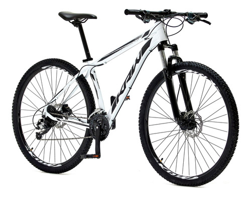 Bicicleta Aro 29 Krw Alumínio 21vel Freio Disco Suspensão S3 Cor Branco/Preto