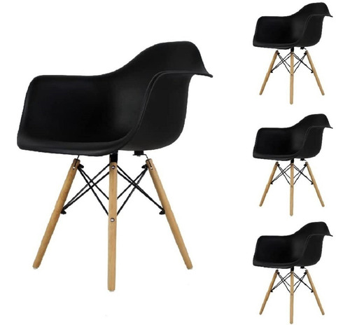 Set 4 Sillas Eames Armchair Polipropileno Stolmx