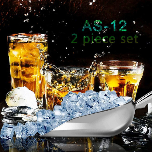, Duo Cucharas Pala De Hielo 12 Oz Dulces Aluminio Duradera
