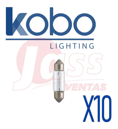 Lampara Kobo Halogena Tubular 10w 12v X10 Unidades 44mm