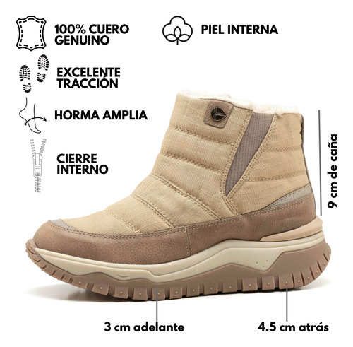 Bota Keady Abrigado Piel Confort Pantubota Presky Cuero 8213