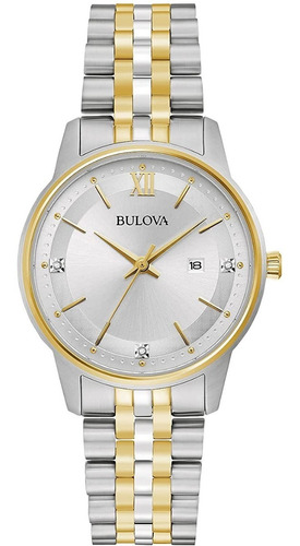 Bulova - Reloj De Vestir Clásico Con Diamantes Para Mujer