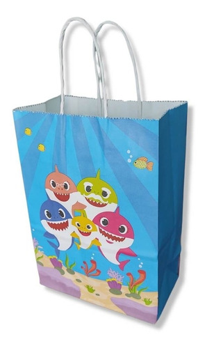 Bolsa Baby Shark Bebe Tiburon Cotillon Regalos Sorpresa Asa