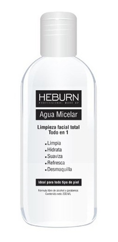 Heburn Agua Micelar Limpieza Facial Desmaquillante X 200 Ml 