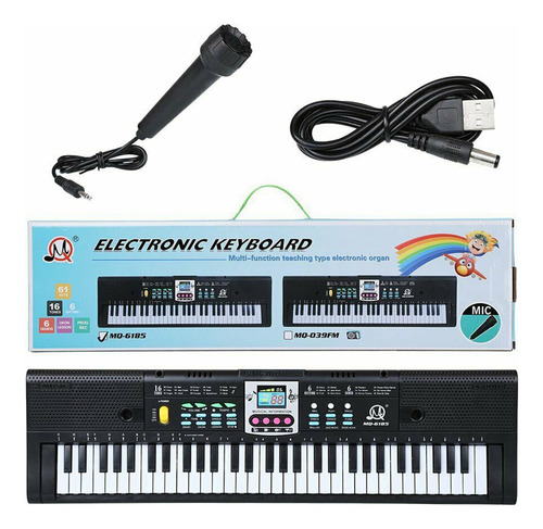 Teclado De Piano Electrónico Digital De 61 Teclas Con 16