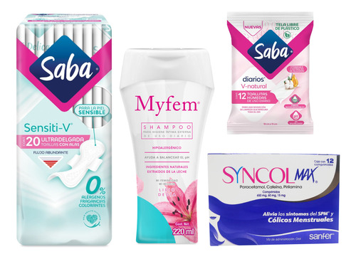 Kit Periodo Menstrual Saba Sensiti-v