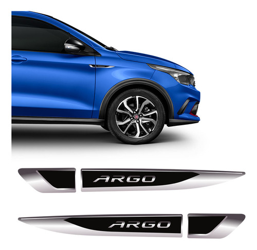 Par De Aplique Lateral Fiat Argo 2018/2019 Emblema Resinado