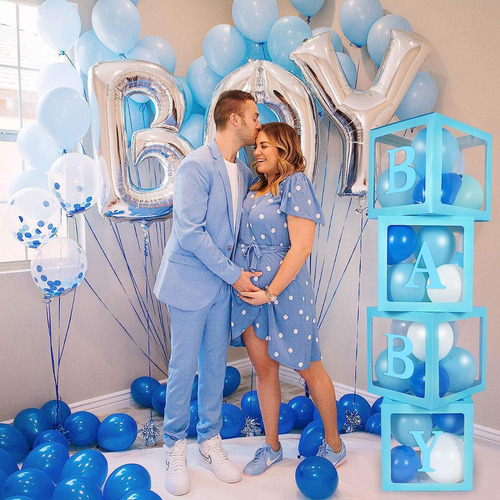 Azul Cubos Para Globos Decorativos Baby Shower Y Cumpleaño