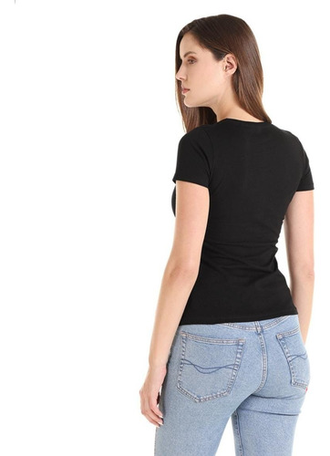 Polera Manga Corta Cuello Redondo Algodón Mujer