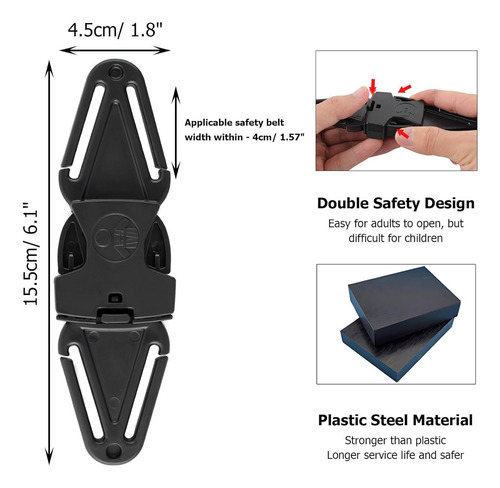 C. 2 Ps Correa Anti Escape Asiento Pecho Arnés Clips For