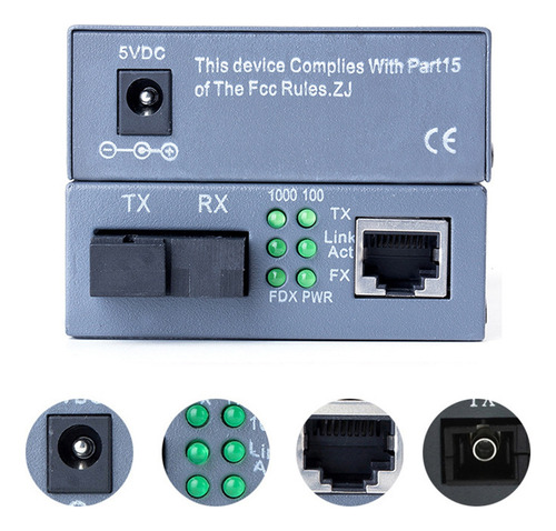 Convertidor De Medios Gigabit Ethernet De Fibra Única Modo