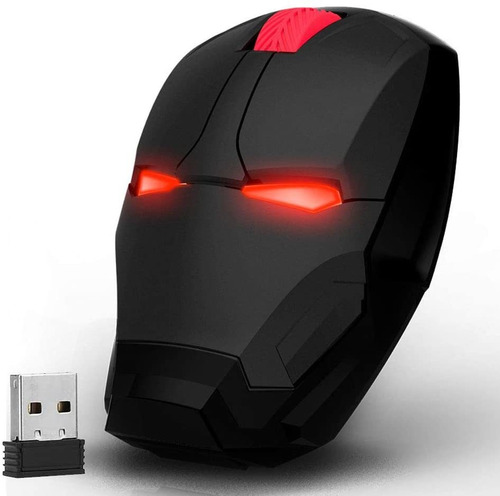 Mouse Ergonomico Para Pc, Inalambrico | Iron Man / Negro