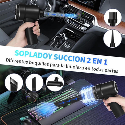 Aspirador Sin Cable De Alta Calidad Para Muebles De Coche Negro