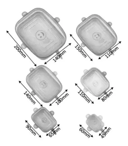 Tapa Silicona Ajustable Reutilizable Hermética Set X6