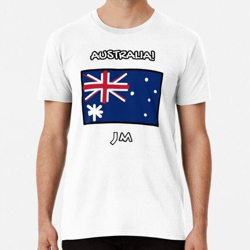Remera Australia Flag Drawn Blue Algodon Premium
